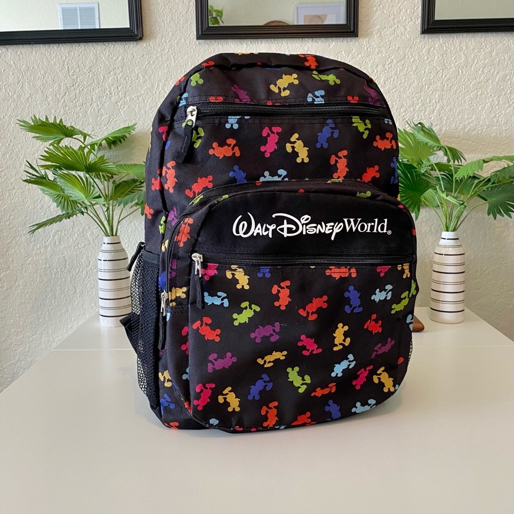 Disney Parks Authentic Original Disney World Mickey Rainbow Silhouette Backpack